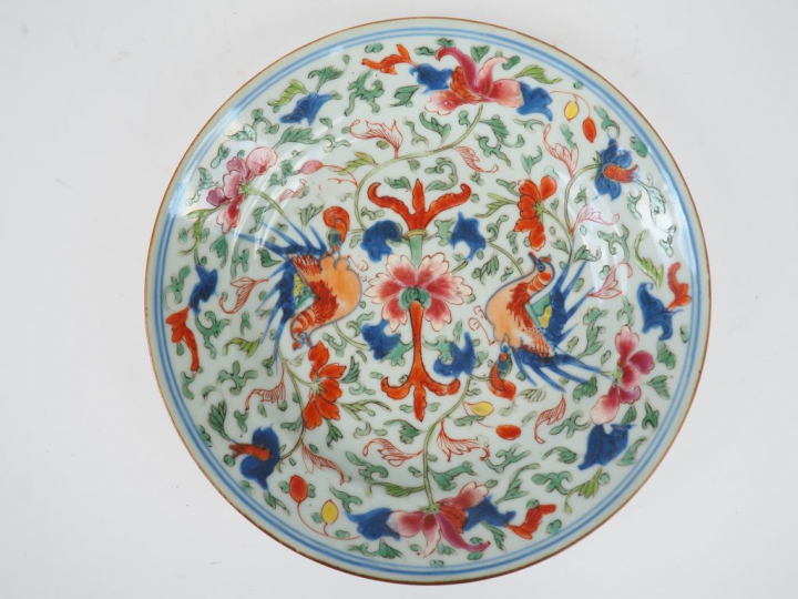 Assiette en porcelaine de la Compagnie des Indes, à décor de faisans d