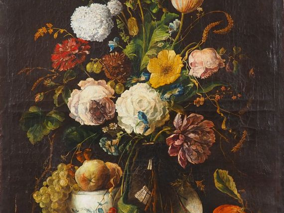 Ecole française fin XIXème - début XXème. "Nature morte aux tulipes, H