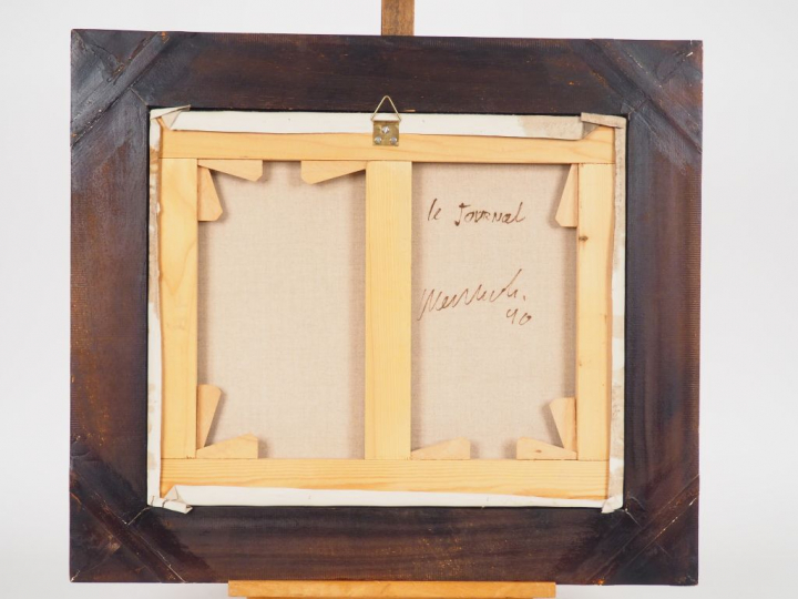 CLAUDE WEISBUCH. "La lecture". Huile sur toile signée en bas à droite.