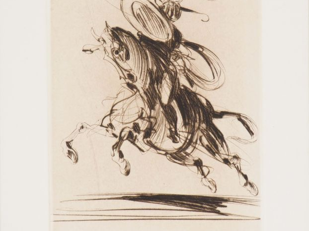 CLAUDE WEISBUCH.. "Cavalier chargeant". Epreuve d'artiste. Numérotée V