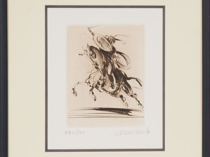 CLAUDE WEISBUCH.. "Cavalier chargeant". Epreuve d'artiste. Numérotée V