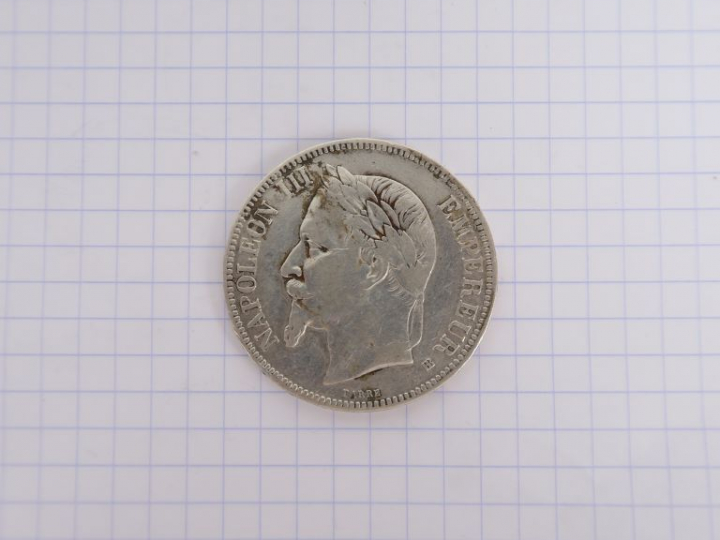 Napoléon III, 5 francs, 1867 BB, Strasbourg. TB