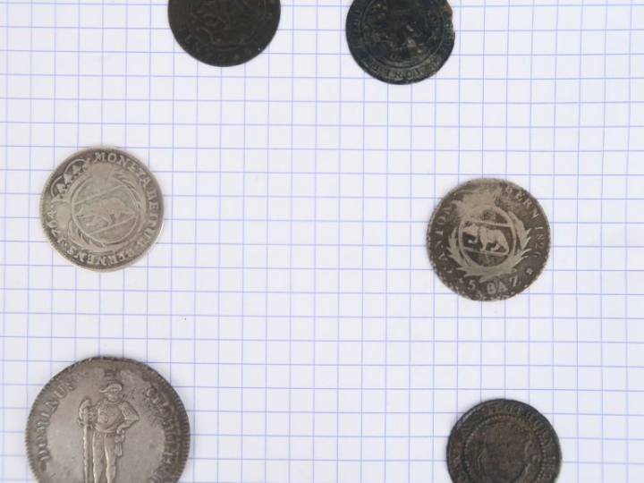 Suisse, Berne et Soleure, lot de six monnaies :  5 rappen 1826, 20 Kre