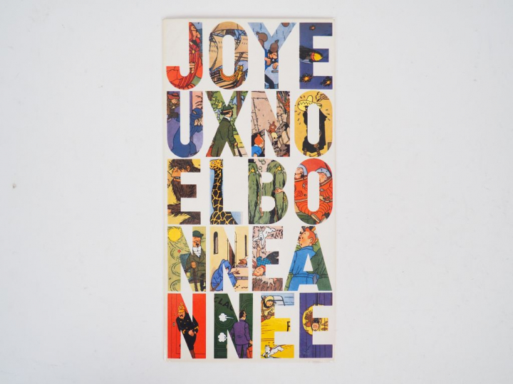 Carte de vœux 1965/1966 : Joyeux Noël, Bonne année découpés dans les a