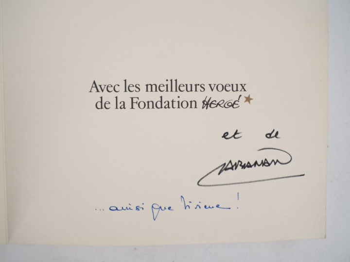 Carte de vœux 1988, signée par Alain BARRAN, secrétaire particulier d'