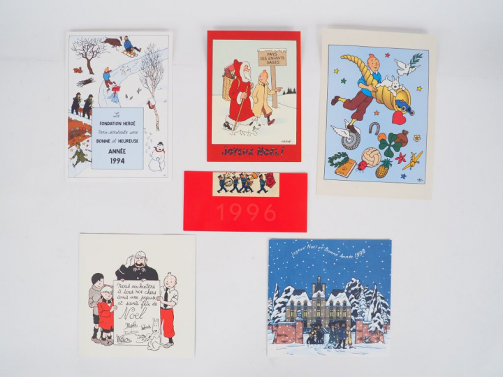 Ensemble de 6 cartes de vœux des années1994 (Signée Fanny), 1995 (sign