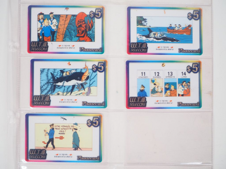5 cartes téléphoniques limitées série W.T.B. TELECOM TBE - RARE