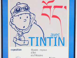 Vente aux enchères 3 CADRES : 2 cadres Exposition Tintin, Haddock et les bateaux St Nazai