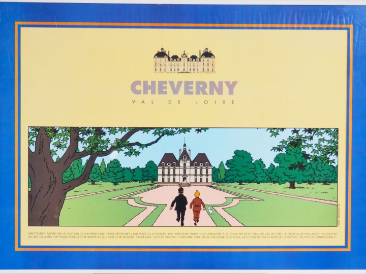 Poster encadré représentant le CHÂTEAU DE CHEVERNY 50x70 cm + 1 cadre 
