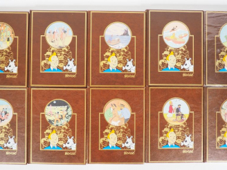 Vente aux enchères 12 volumes L'œuvre Intégrale d'HERGE Edition ROMBALDI ( T1 à T10  ) + 