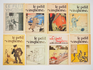 Vente aux enchères RARE ed ROMBALDI "Tintin en péril" 8 fac-similiés de couverture du pet