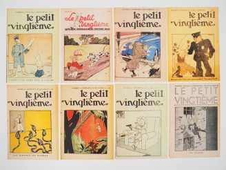 Vente aux enchères RARE ed ROMBALDI "Tintin en péril" 8 fac-similiés de couverture du pet