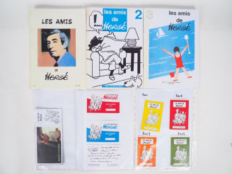 Vente aux enchères  3 revues LES AMIS D'HERGE Revues N°1, 2 et 3 RARE TBE +14 Cartes de m