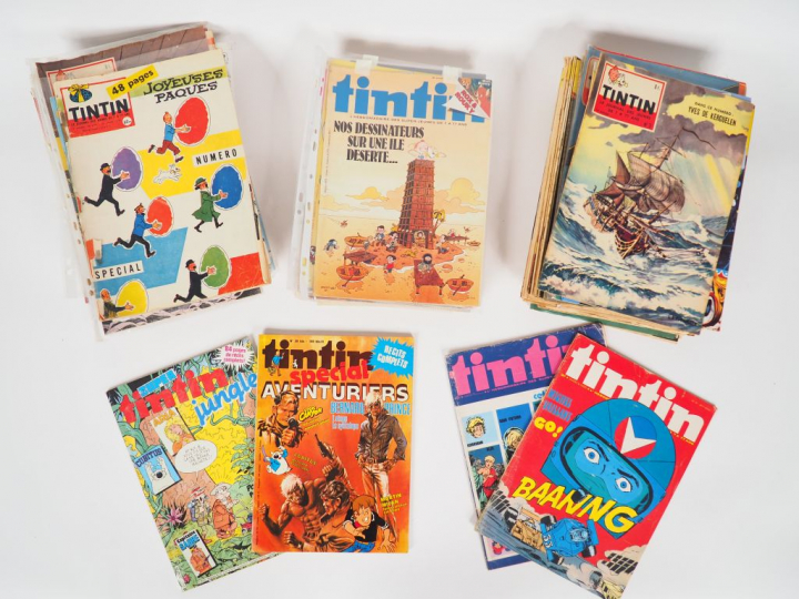 Carton entier comprenant 209 Journaux TINTIN DE DIFFERENTES ANNEES ( d