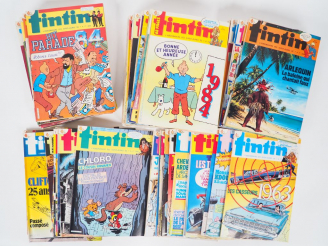 Vente aux enchères Carton entier comprenant 208 Journaux TINTIN DE DIFFERENTES ANNEES (19