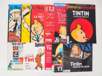 Vente aux enchères 12 Revues Hors série TINTIN (Le Monde, Figaro,l'Express,Sciences et vi