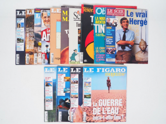 Vente aux enchères 14 Revues (série complète des 9 revues Le figaro Magazine sur Tintin r