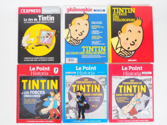 Vente aux enchères  6 Livres Tintin (Le point Historia : Tintin et les Forces Obscures,Le
