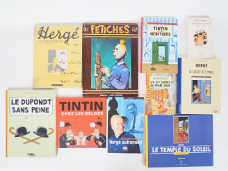 Vente aux enchères 10 ouvrages sur Tintin (Hergé Correspondance (1989), Hergé Autrement (