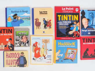 Vente aux enchères 10 ouvrages sur Tintin (Hergé  (1987), Hergé Autrement (2003),Le rire 