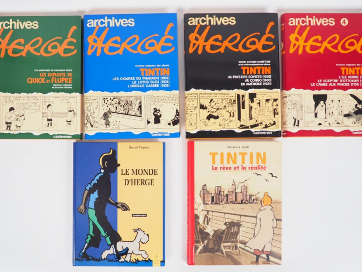 Ensemble de 6 Albums : Tintin le rêve de la réalité +Le Monde d'HERGE 
