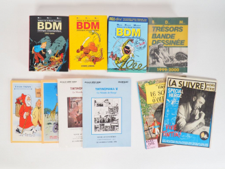 Vente aux enchères 4 Catalogues de ventes aux enchéres TINTIN de 1995 à 2000 + 4 BDM + Le