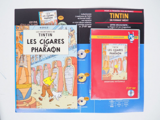 Vente aux enchères LE FIGARO 77 e Anniversaire TINTIN Ensemble comprenant : 7 DVD + 6 pet