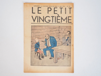 Vente aux enchères N°23 Jeudi 11 Juin 1936, couverture HERGE avec Tintin dedans, TTBE