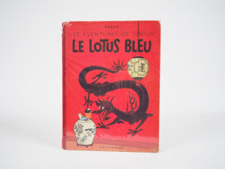 Vente aux enchères Le LOTUS BLEU - 1946 - DR-4e plat B1- EO couleur - Titre en bleu page 