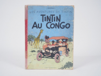 Vente aux enchères TINTIN AU CONGO - 1950 - DR-4e plat B4- Intérieur qui se décolle, Page