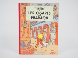 Vente aux enchères Les Cigares du Pharaon -1960- DR-4e plat B29 - Pages de garde bleues c