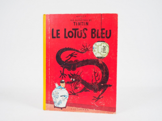 Vente aux enchères Le LOTUS BLEU - 1960 - DJ-4e plat B29-Page garde bleu clair - Album en