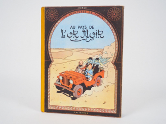 Vente aux enchères Tintin aux pays de l'Or Noir - 1950 - DJ- 4eme plat B 4 EO - Album en 