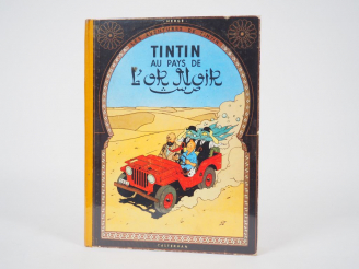 Vente aux enchères Tintin aux Pays de l'Or Noir - 1958 - DJ B26 - Contour frotté et nom i