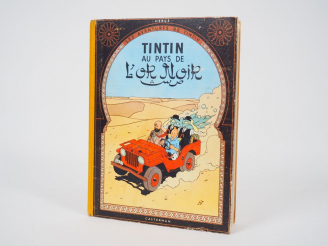 Vente aux enchères Tintin aux Pays de l'Or Noir - 1961 - DJ B30 - Contour frotté sinon al
