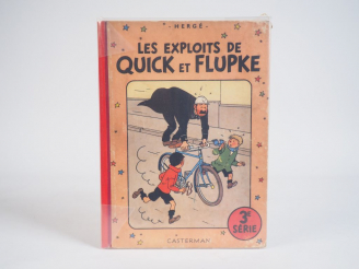 Vente aux enchères Les exploits de Q et F, 3eme SERIE - Dos Toilé rouge, 2e Plat B4 (1950