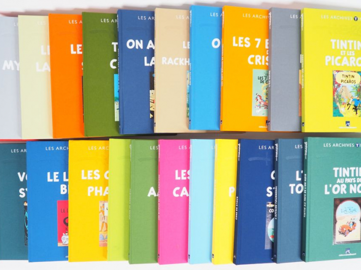 22 ALBUMS TINTIN "LES ARCHIVES" en COULEURS TTBE