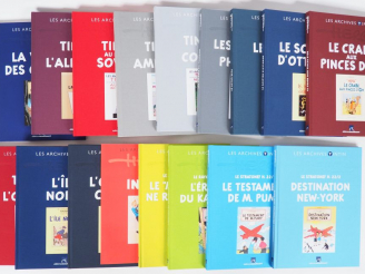 Vente aux enchères 17 Albums au total dont 11 ALBUMS TINTIN "LES ARCHIVES" en NOIRS ET BL