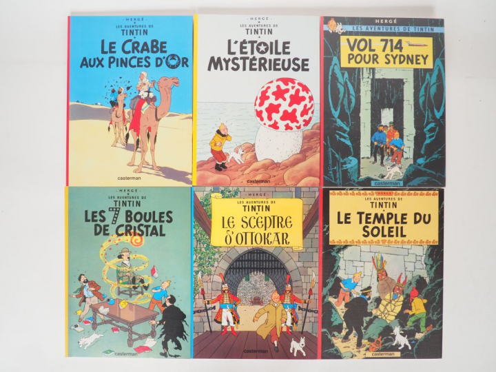6 albums souples Ed Spéciale Casterman Tintin pour Total NEUF (Temple 