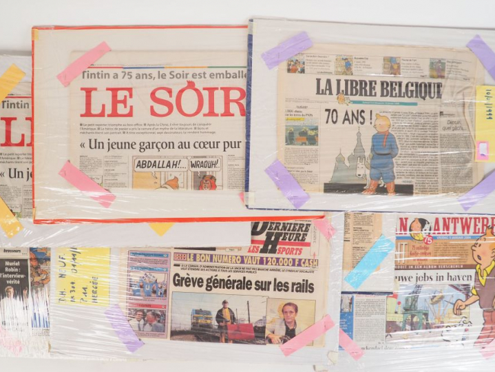 1 carton comprenant 21 journaux d'époque ou couverures différentes sur