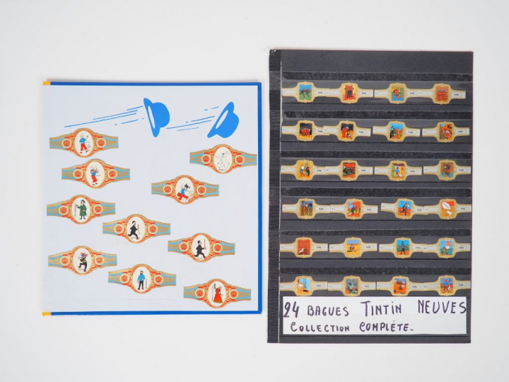 Lot de 3 cadres avec Bague cigares TINTIN (10 royal Flush, 24 Gezelle,