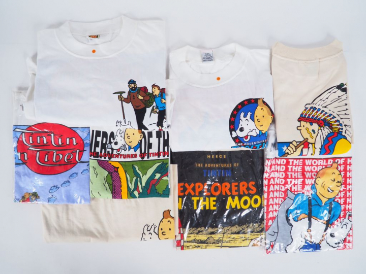 8 Tee Shirts Taille L differents TINTIN TBE