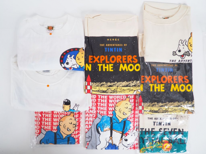 8 Tee Shirts Taille L differents TINTIN TBE