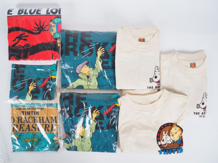 8 Tee Shirts Taille L differents TINTIN TBE