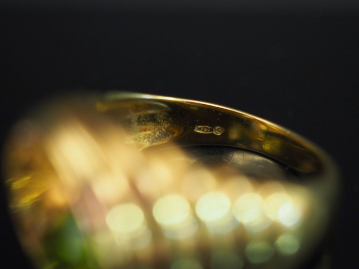 Parure en or jaune et pierres de couleur comprenant une paire de boucl