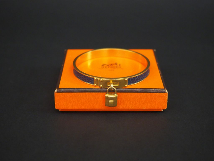 HERMES. Bracelet "cadenas". Signé