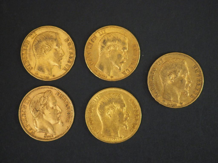 10 pièces de 20 Francs or Frais de vente : 5 % TTC