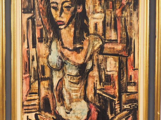 ARTEMOFF "La fille de Cadaquès". Huile sur panneau, signée en haut à g