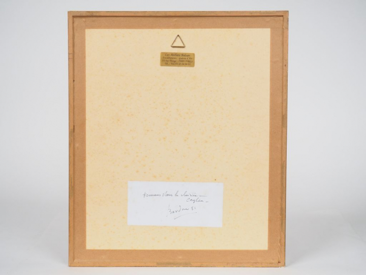 BARDONE "Femme dans la clairière à Ceylan" Aquarelle signée en bas à g