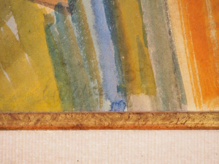 LATAPIE "Nature morte cubiste" Aquarelle sur papier marouflée sur toil